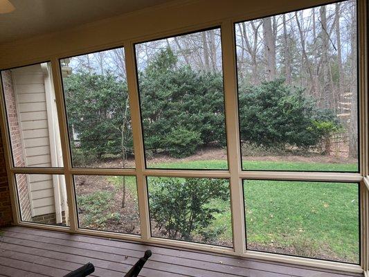 Repaired damaged screen porch @ 300 linear foot