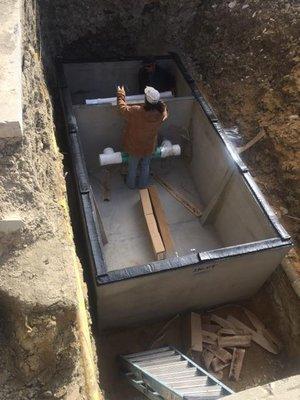 Installation of a Grease Trap in a Plano restaurant.