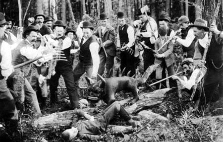 That's Gene Shepherd, holding the rock over his head, about to brain the poor Hodag.