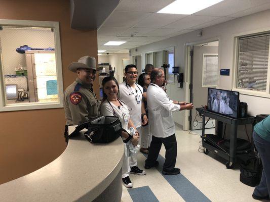 Shooting a commercial for a valley hospital.