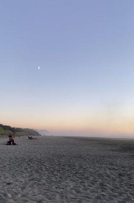 The beach at sunset