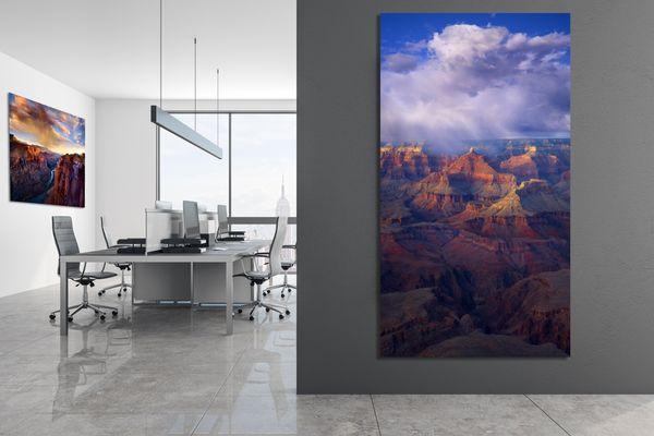 Fine art photographs of the Grand Canyon in a New York office