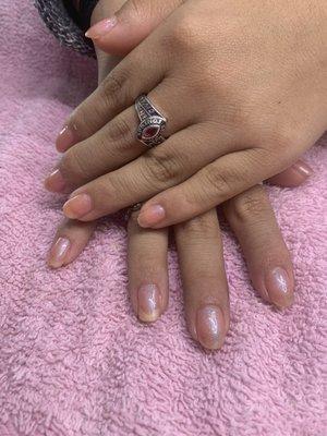 Simple gel manicure with gel polish