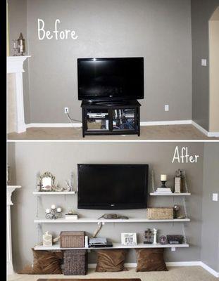 TV mounting and shelving