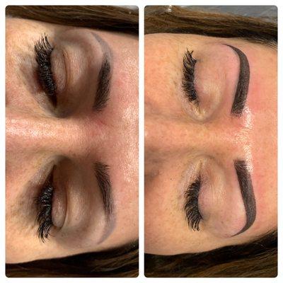 Corrections brows. Before and after