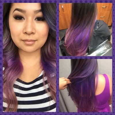 Floriza colored my hair on 6/26, long pic on left is my hair on 7/1. I love the colors she created for me!