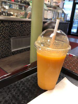 Peach, mango, papaya and coconut water