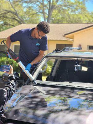 One of our Top Installers getting the job done with precision!