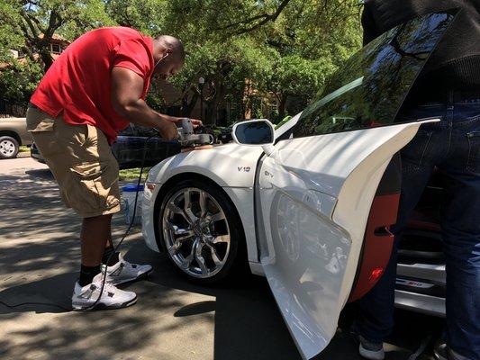 2014 Audi R8 getting fully detailed.