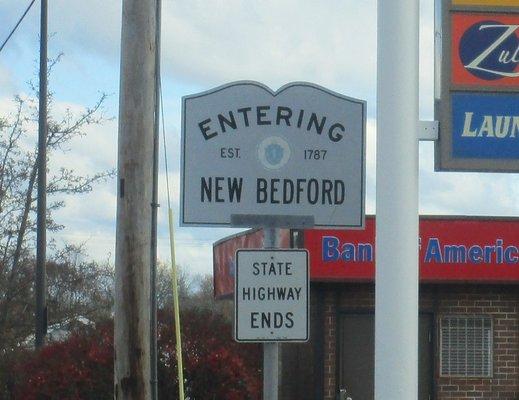 Entering New Bedford, Massachusetts from Dartmouth.