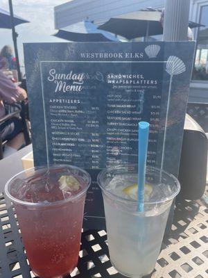 Tito's lemonade and Kettle One w club and cranberry