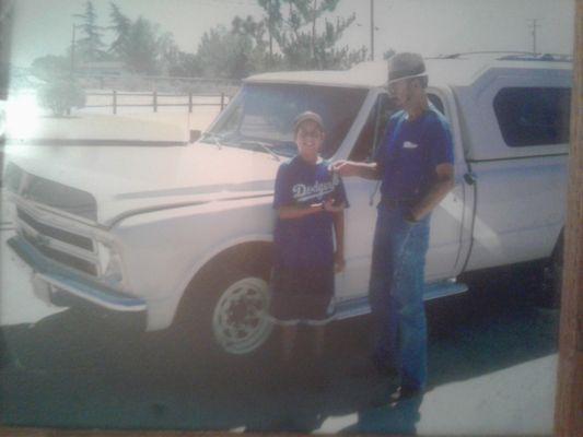 My son getting the keys to Grandpas '67 Chevy C20