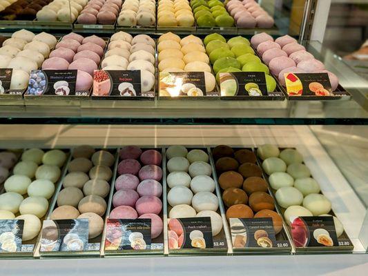 Wide selection of mochi