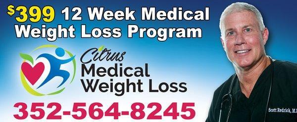 Citrus medical weight loss, Dr. Scott Redrick Crystal River, FL