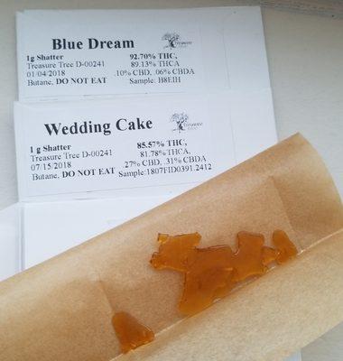 Blue Dream & Wedding Cake BHO shatter