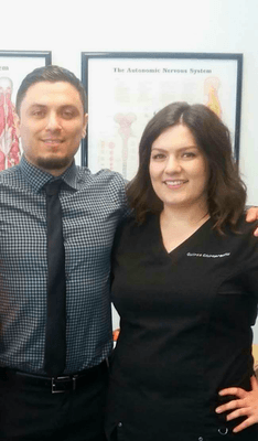 Dr. Pierre Quiroz and his chiropractic assistant Monique