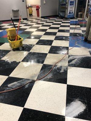 Stripping off Vct Floor