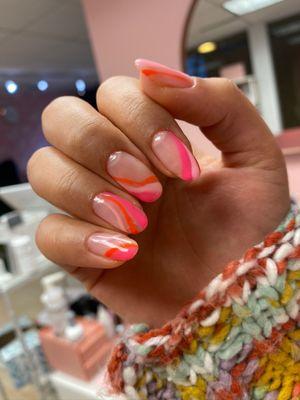 Structured manicure with modern nail art