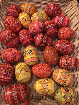 Decorative wooden eggs