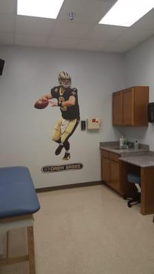 Our special Saints room for the younger patients who are also fans of Drew Brees.