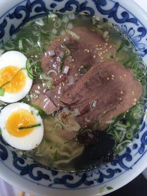 Beef tongue salt ramen with the works.