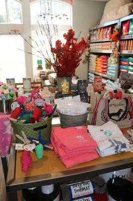 Beautiful items for the dog owner, as well; bags, apparel, candles and coffee.