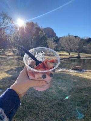 Breakfast parfait (huge!)