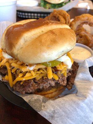 Purdue burger - comes with cheddar cheese