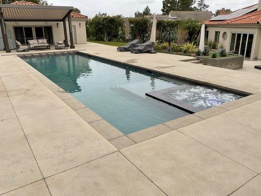 New lap pool, Baja shelf and spa.