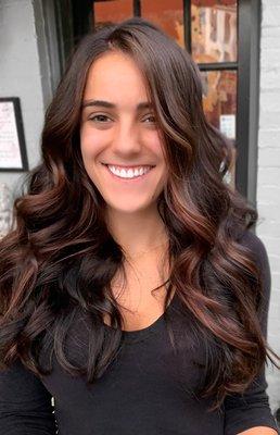 Brunette balayage.