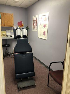 Chiropractic adjustment room