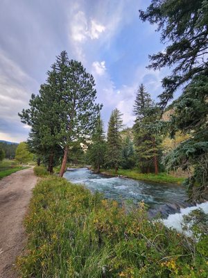 Gorgeous view of River by their stocked pond