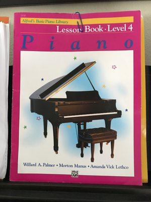 A book that we use for Billy's private lessons for piano