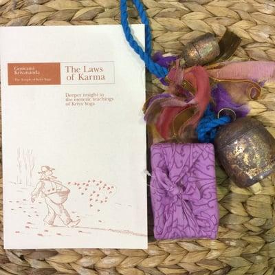 Karma book, Ayurveda soap and bells.