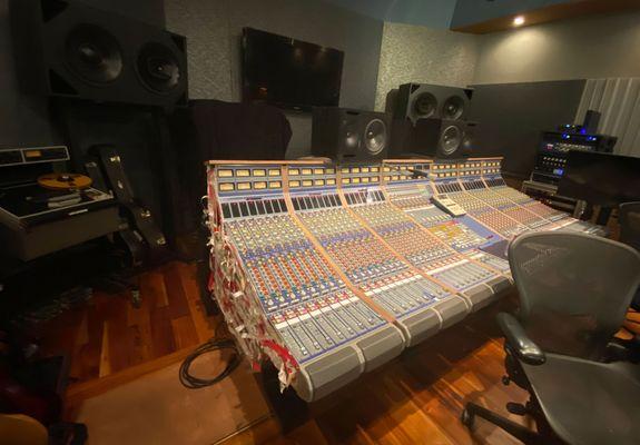 Control room with Focusrite Console