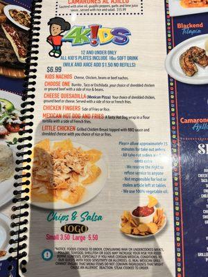 Kids Menu