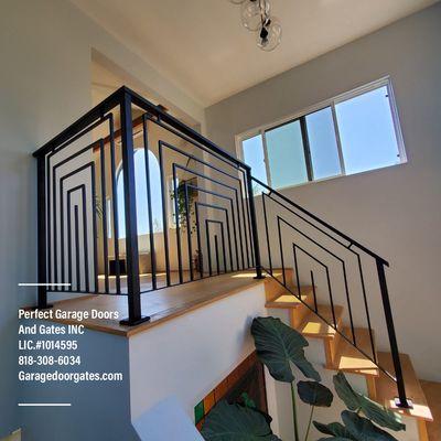 Custom Iron Railing Powder Coated Flat Black