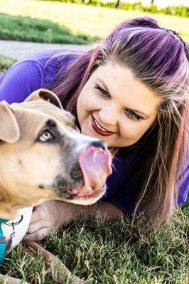 Fur Services Fur Pets Co-Owner, Jessica and Mascot, Abbie