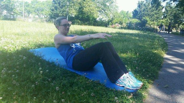 Gorgeous park exercises with curby fit