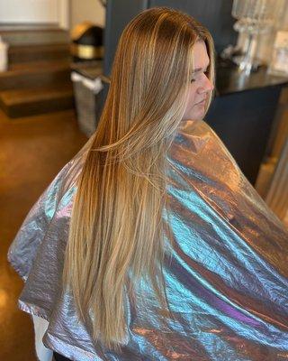 Balayage on natural hair