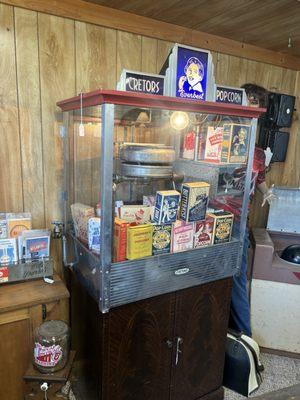 Antique popcorn machine