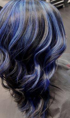 Two Tone Hair! Blue and Black