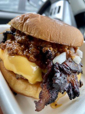 Bacon chili cheeseburger