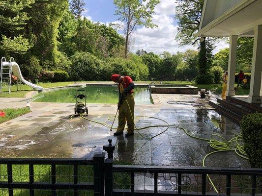 Restoring stone patio