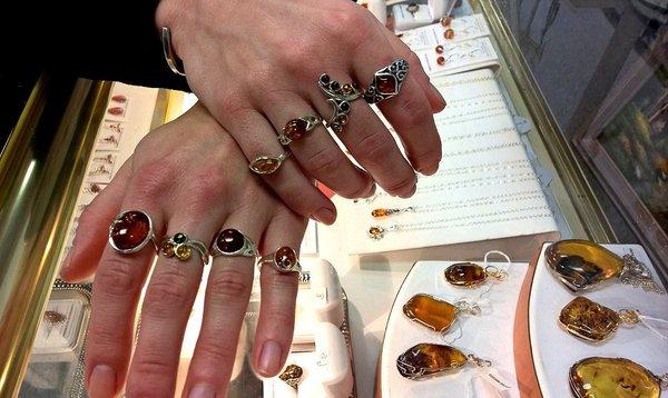 Baltic Amber set in sterling rings. Gorgeous!