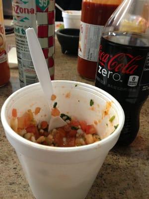 Ceviche de camaron #cokeZero