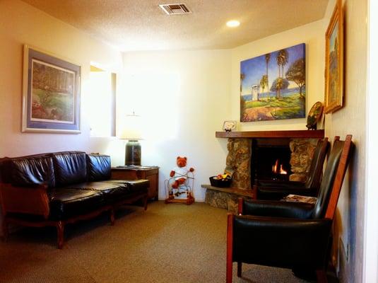 Our waiting room is so cozy our patients don't want to leave.