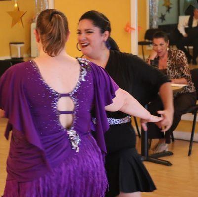 Christina & I dancing at an In-studio Showcase with Gabriella Young judging.