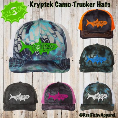 New! Reel Fishy Tarpon Kryptek Camo Trucker Hats!