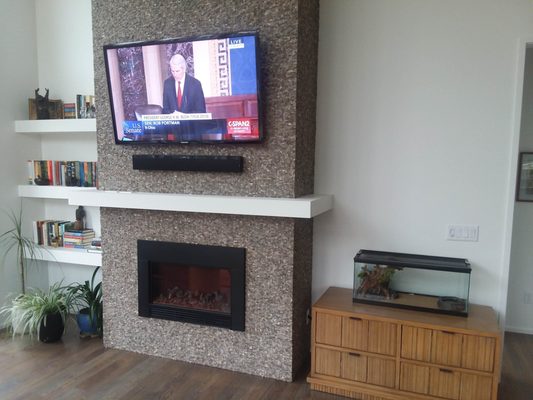 Retrofit electric fireplace installation